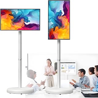 Compare Portable Smart TV with Touchscreen Display Monitor Rolling on Wheels Wireless on with Voice Control Android OS 8G RAM+128G Storage 32inches27inches at KSA Price
