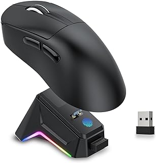 Wireless Gaming Mouse with RGB Charging Dock, 57g…