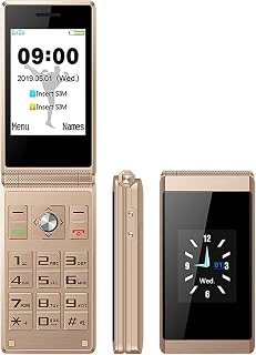 Compare Classic Flip Phone, Backup Machine for The Elderlychildren, With SOS Button, Support Dual Sim Card, 1200 MAh Battery, Large Keypad+Large Volume, Multimedia Mp3,Gold at KSA Price