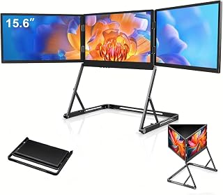 Compare 15.6”Laptop TriFold Monitor, 1080p Fhd Portable Laptop Screen Extender, Extended Screen with 360° Rotation Acjustable Viewing Angles, Compatible with Windows and Macos at KSA Price