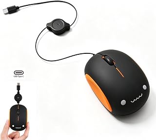 Mini Mouse USB C Corded Retractable 80 cm…
