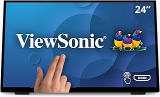 Compare Viewsonic TD2465 24 inch Touch Screen Full HD, HDMI, USB, 10Point MultiTouch, Integrated Stand, Speaker, 4 Year Exchange Service Black at KSA Price