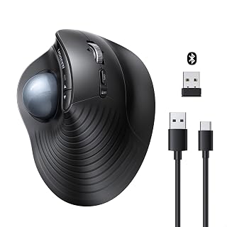 UGREEN Vertical Wireless Mouse with Trackball Bluetooth5.4/2.4G…