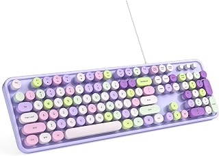 MOWUX Wired Computer Keyboard, Plug and Play USB…