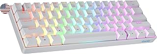Compare Geeky GK61 60% | Hot Swappable Mechanical Gaming Keyboard | 61 Multicolour Keys Backlit RGB LED for Gaming PCMac | ANSI US American Keyboard White, Mechanical Speed Yellow at KSA Price