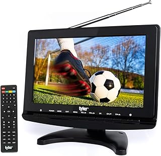 Compare Tyler TTV706 10” Portable Widescreen 1080P LCD TV with Detachable Antennas, HDMI, USB, RCA, FM Radio, Built in Digital Tuner, AV Inputs, ACDC, 3 Antennas, and Remote Control at KSA Price