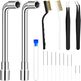 Compare 16pcs 3D Printer Nozzle Wrench Cleaning Kit with 2 Tweezers 2 Cleaning Copper Wire Brushes 2 LShaped Wrench Tool Durable Metal 3D Printer Parts Cleaning Tool Accessories RLA at KSA Price