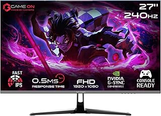 Compare GAMEON 27” IPS Gaming Monitor – FHD 1080p, 240Hz, 0.5ms Response Time, HDMI 2.1 Port, FreeSync GSync Support, HDR Ready, Builtin Speakers, Console & PC Gaming Ready, GOESP27240IPS  Black at KSA Price