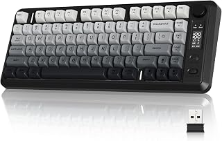 Compare FREEWOLF M75 82keys Compact PBT Gradient Keycap Wireless KeyboardMoonlight at KSA Price
