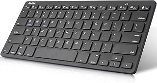 Compare ProCase English Keyboard Wireless for iPad Android Tablets Smartphone, Mini Small Slim Compact Portable Keyboard for iPhone iPad iMac Surface Laptop Smart TV Battery OperateBlack at KSA Price