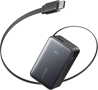 Compare Anker Nano Power Bank, 10,000mAh Portable Charger with 2.3 ft InstaCord Retractable Cable, 45W Max Compact Battery Pack, Smart Display, for iPhone 16 Series, iPad, Galaxy, Pixel, and More at KSA Price