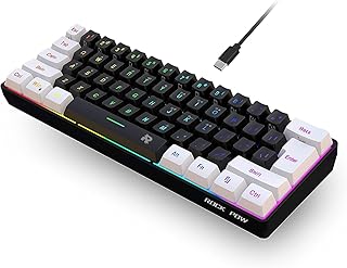 ROCK POW 60% Wired Gaming Keyboard, Small RGB…