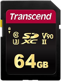 Compare Transcend 64GB UHSII U3 V90 SDXC Memory Card, Up to 285MBs, 8K Ultra HD for Canon Nikon Sony Pentax Kodak Olympus Panasonic DSLR Professional Photographers Mirrorless Cameras Advanced Video Cameras at KSA Price