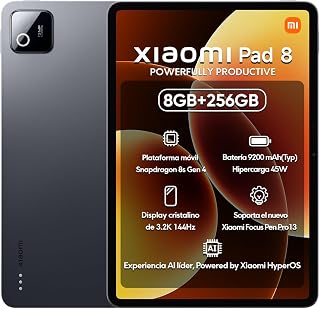 Compare Xiaomi Mi Pad 8 11.2" Tablet, 8GB RAM + 256GB Storage, 3.2K 144Hz Display, Snapdragon 8s Gen 4, 9200mAh Battery, Fast Charging at KSA Price