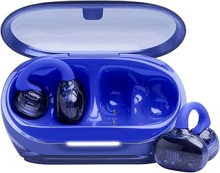Compare JBL Soundgear Clips True Wireless OpenEar Headphones, SonicArc Design, Up to 32 Hours Total Playtime, 4 Beamforming Mics, IP54 Water & DustResistant, JBL OpenSound Technology, Ghost Blue at KSA Price