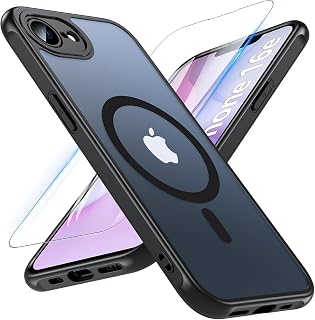 Compare for iPhone 17e  16e Case and Screen Protector Accessories, TPU+PC Matte Skinfriendly AntiFingerprint Material Compatible with MagSafe Magnetic Back Cover, Slim Fit Shockproof Mobile Phone Casing at KSA Price