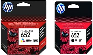 Compare Hp F6v24ae 652 Black Ink Cartridges, 2 Pieces And Hp F6v25ae 652 Tri Color Ink Cartridge at KSA Price