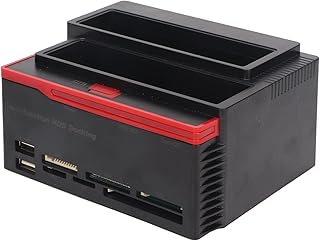 Compare USB2.0 Dual Slot External Hard Drive Dock, Built in Card Reader, Supports OTB Function, 480mbps Transfer, Suitable for 2.5in and 3.5in Idesataiiiiii Mechanical Hard Drives, Etc. at KSA Price