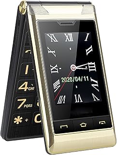 Compare Backup Machine for The Elderlychildren, Classic Flip Phone, Support Dual Sim Card, 2.8 In+2.4 in Screen, With SOS Button1200 MAh BatteryLarge VolumeLarge Keypad,Gold at KSA Price