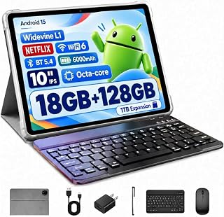 Compare Tablet with Keyboard and Mouse Bundle, 10 inch Android 15 Octacore CPU at KSA Price