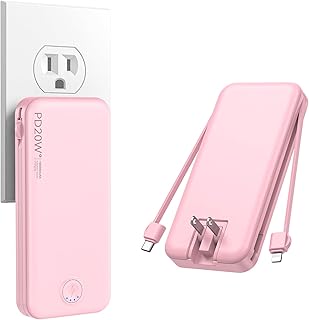 Portable Charger with Built in Cable and AC…