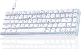 Compare K68se Gaming Keyboard, 60% RGB Mechanical Keyboard with Blue Clicky Switch, UltraCompact Mini 61 Keys AntiGhosting, Type C Data Cable, US Layout for PC Windows Gamer Typist at KSA Price