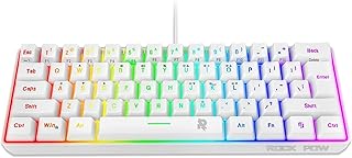 ROCK POW 60% Wired Gaming Keyboard, 61 Keys…