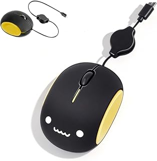 Type-C Retractable Wired Mouse Cute Mini Travel Mouse,…