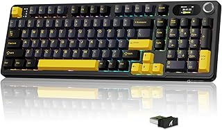 Compare MAMBASNAKE × ATTACK SHARK X98 Pro Wireless Gaming Keyboard,LED Smart Display&Knob,96% BT2.4GUSBC Mechanical Keyboard,98 Keys UK Layout, Hot Swappable,Gasket StructureBlack&Yellow at KSA Price