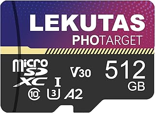 Compare 512GB Micro SD Card, microSDXC UHSI Flash Memory Card TF Card, High Speed 100MBs, C10, U3, A2, V30, for Full HD, 4K UHD Video Recording at KSA Price