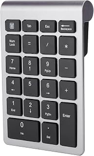 Compare Wireless Numeric Keypad, Mini Digital Numpad 22 Keys Ergonomic Number Pad Keyboard with 2.4G USB Receiver for LaptopPCDesktop Iron Gray at KSA Price