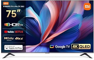 Compare Xiaomi TV A Pro 75" 2026 | Google TV | 4K QLED Display | Dolby Audio, DTSX, And DTS Virtual:X | Premium Metal Finish| 360° Bluetooth Remote Control at KSA Price