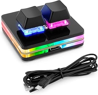 Ecarke Black 2-Key Gaming Keyboard USB Mini 2-Key…