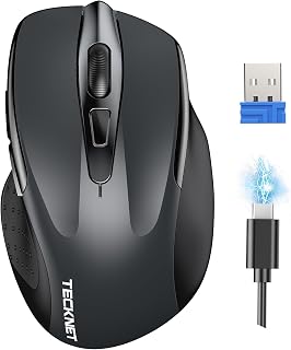 TECKNET Wireless Mouse (BT5.0/3.0 & 2.4G) Rechargeable…