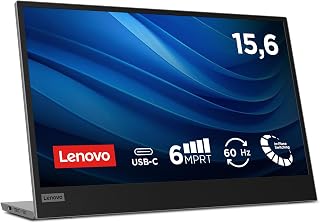 Compare Lenovo L15 Portable Monitor, 15.6" FullHD IPS Display, 1920x1080, 60Hz, 6ms, 2X USBC Input, USBC to USBC Cable, Tilt Adjustable, Grey at KSA Price