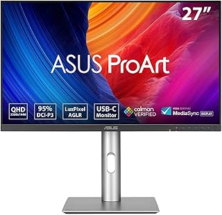 Compare ASUS ProArt PA278CFRV  27 Zoll WQHD Professioneller Monitor  16:9 IPS, 2560x1440, 100 Hz  ergon., Pivot, Calman, hohe Farbtreue, DisplayHDR 400  DP Daisy Chain, HDMI, 96W USBC, USBHub, Speaker at KSA Price