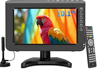 Compare 10.1inch Portable TV,720P Screen Small Television with Antenna and Digital ATSC Tuner,HDMI USB Port,12 Volt Charger CableAC Power for Caravan and Kitchen at KSA Price