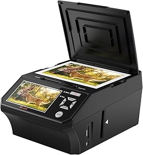 Compare Photo & Slide Scanner, 4in1 Film Negative Scanner with 5“ LCD Screen, Converts 135110 Negatives, Slides, Photos & Business Cards to 22MP Digital Images, Includes 8GB SD Card at KSA Price
