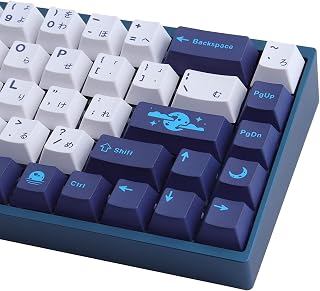 Compare JOMKIZ PBT Keycaps, 134 Keys Blue Moon Dye Sublimation Cherry Profile Keycaps with 7U Spacebar Japanese Keycap Set for MX Switches Mechanical Keyboards at KSA Price