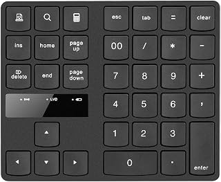 Compare Eacam 2.4G Wireless Numeric Keyboard Portable 35 Keys Financial Accounting Keyboard Builtin Rechargeable Battery Black at KSA Price