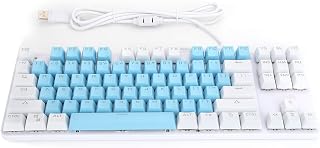 Compare Gaming Laptop Keyboard, Wired Keyboard Mechanical Keyboard Backlit Keyboard for Office Games and EntertainmentBlue and white at KSA Price