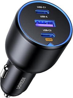 Compare UGREEN 130W MacBook Car Charger Fast Charging, 3Port USB Car Charger TypeC, Men Gift Mobile Phone Adapter, Compatible for MacBook AirPro, Samsung S25S24S23, iPhone 17 Series,iPhone 1615, HP Dell at KSA Price