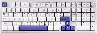 Compare EPOMAKER Galaxy100 QMKVIA Wireless Gaming Keyboard, Aluminum Mechanical Keyboard with PP Plate, Hot Swappable Custom Keyboard, Bluetooth2.4GhzUSBC White Purple, Wisteria Linear Switch at KSA Price