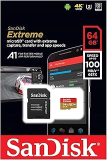 SanDisk Extreme 64 GB microSDXC memory card…