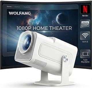 WOLFANG 4K Mini Projector【Built-in Apps/Official Netflix】,…