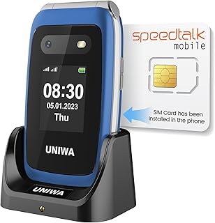 Compare Mosthink 4G Unlocked Flip Cell Phone for Elderly with Speed Talk Sim Card, Basic Sos Big Button Cell Phone for Elderly, 2.4'' HD Screen, Large Volume, 1450Mah Battery with Charging Dock  at KSA Price