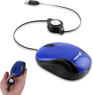 Compare Mini USB C Wired Mouse 3 Buttons Retractable Type C Wired Small Compact Optical Tiny Portable for Travel Office School Computer Mice for Mac Laptop PC Macbook iPad Smartphones at KSA Price