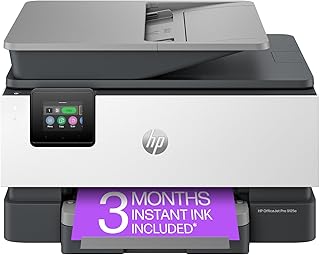 Compare HP OfficeJet Pro 9125e AllinOne Printer, Color, PrinterforSmall Medium Business, Print, Copy, scan, fax, Instant Ink Eligible 3 months included ; Touchscreen; Smart Advance Scan; at KSA Price