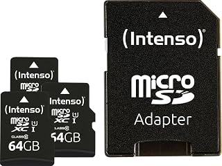 Compare Intenso 3 Pack 64GB Premium MicroSD Card with SD Adapter UHSI Class 10 at KSA Price