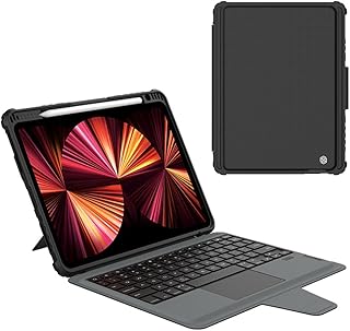 Compare Nillkin Bumper Combo Keyboard Case Designed For Apple iPad Air 11 202410.9 2020Air 4Air 5Pro 11 202020212022, Pen HolderShockproof CoverStandTrackpad and Removable keyboard  Black at KSA Price